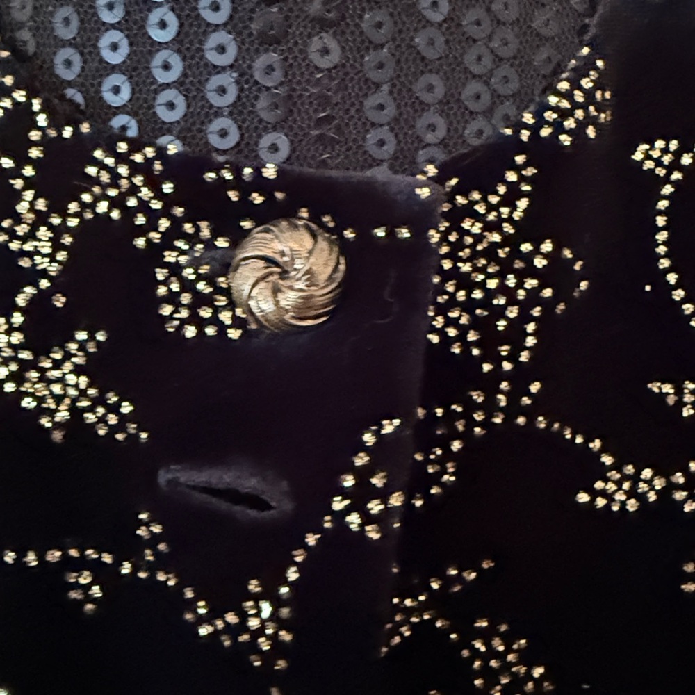 J.B.S. Black and Gold Floral Women's Blazer - Picture 2 of 5